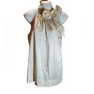 MANGO satin Halter bow-neck blouse 6